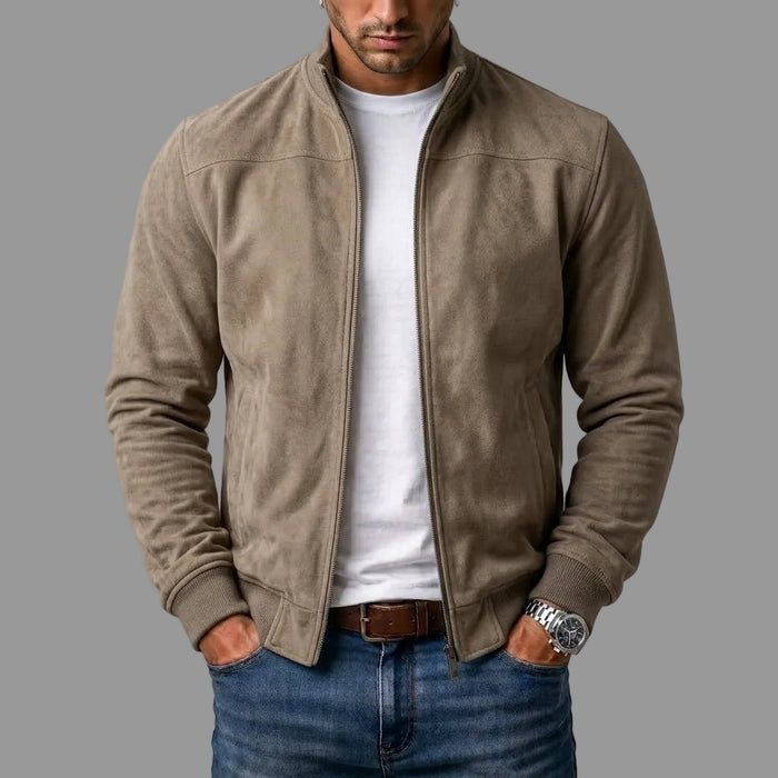 Corrado | Chamarra Bomber de Gamuza