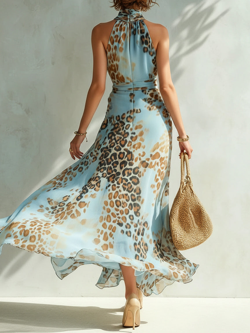 Daniela | Vestido largo con estampado de leopardo