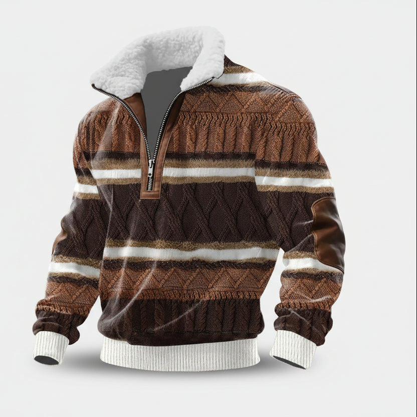 Leonardo | Jersey con cremallera y cuello alto forrado de pelo