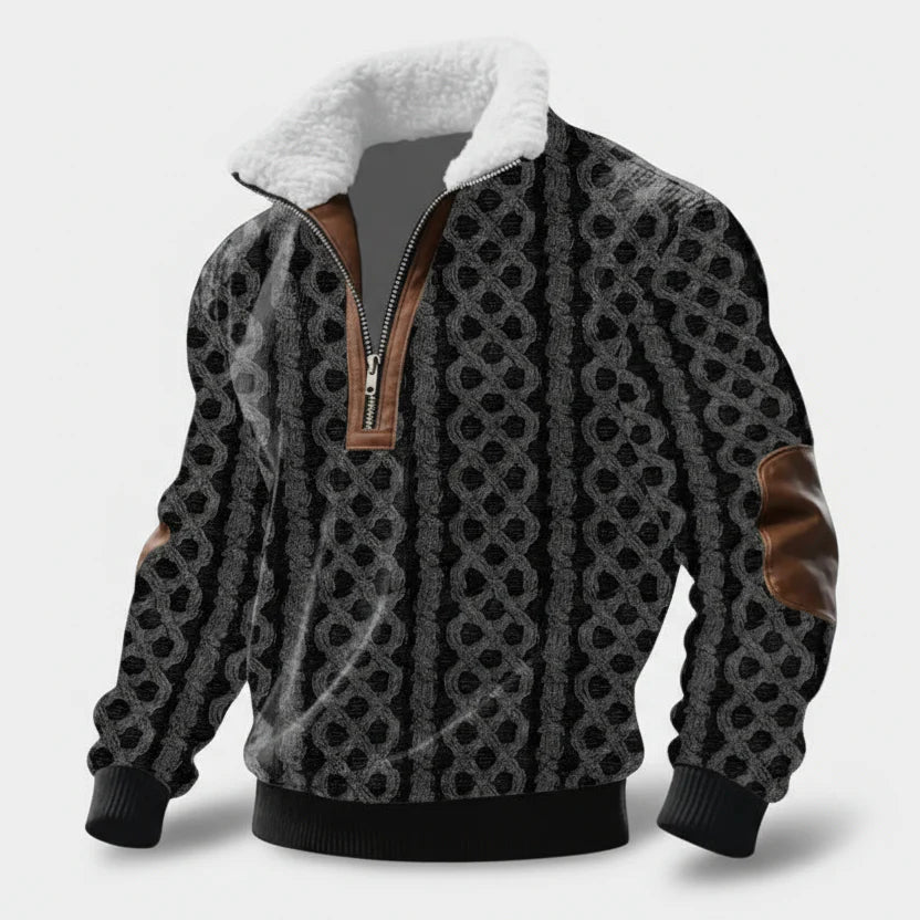Leonardo | Jersey con cremallera y cuello alto forrado de pelo