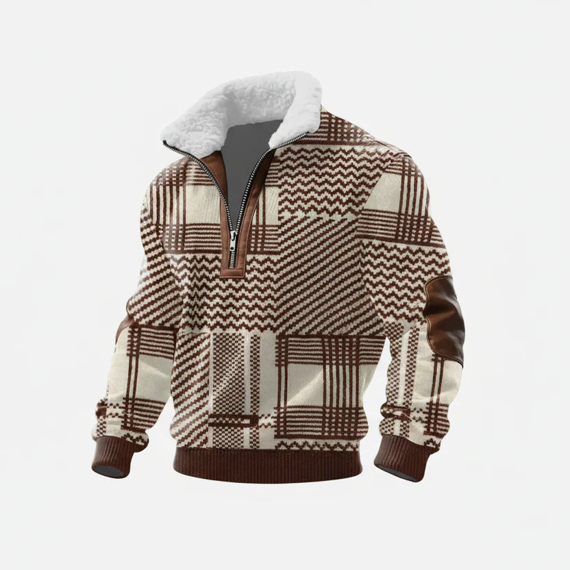 Leonardo | Jersey con cremallera y cuello alto forrado de pelo