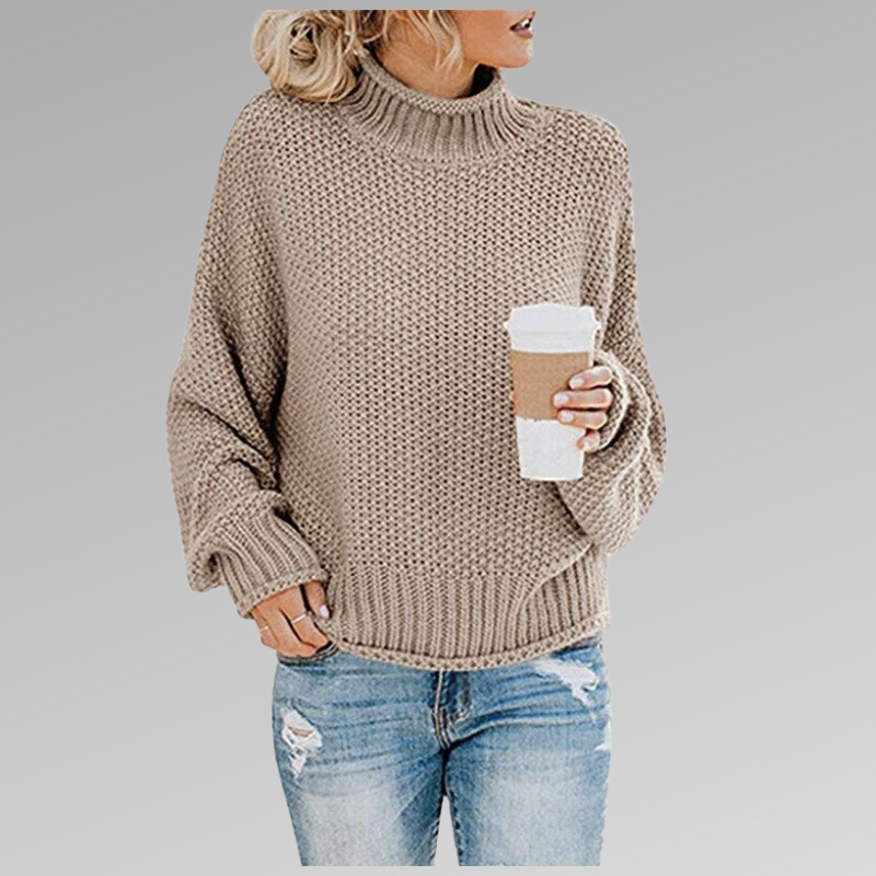 Valeria | Jersey cuello alto en punto premium