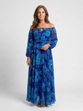 Chloe | Vestido largo floral con hombros al aire
