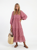 Francesca | Vestido midi de manga larga con estampado geométrico