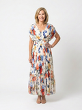 Selena | Vestido midi floral de manga corta
