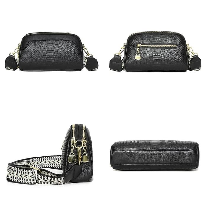 Paola | Bolso de Cuero con Look Reptil