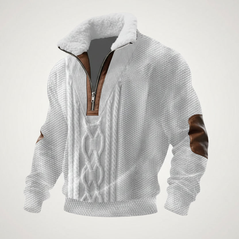 Leonardo | Jersey con cremallera y cuello alto forrado de pelo