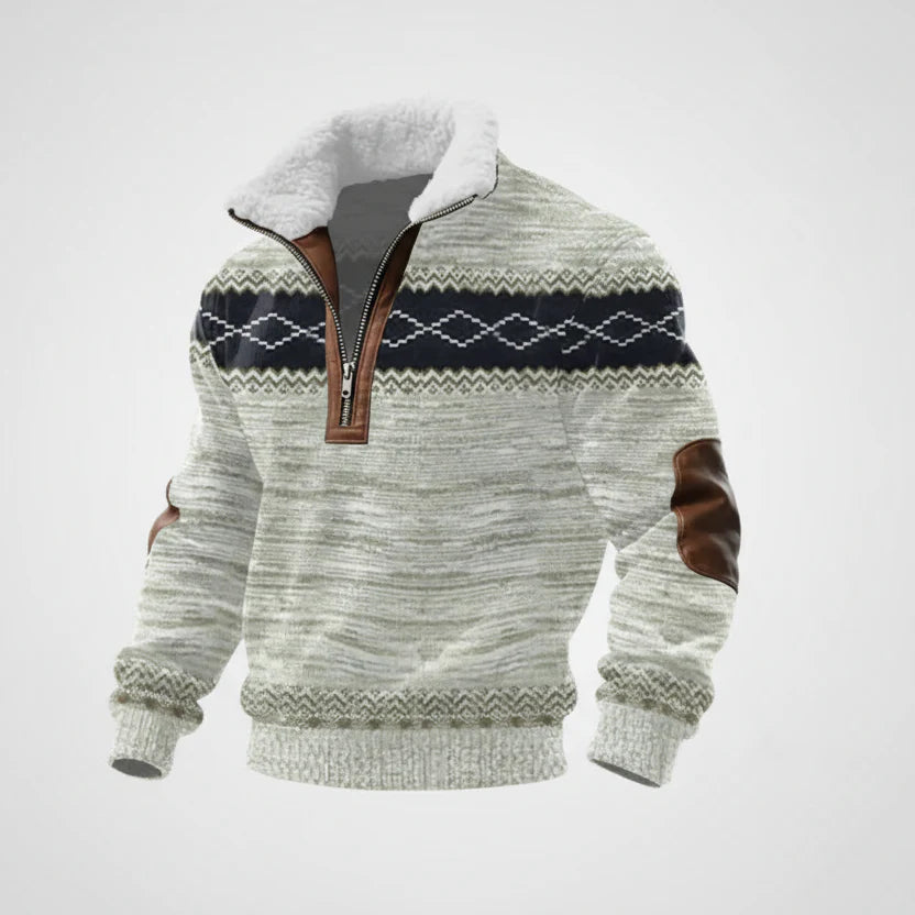 Leonardo | Jersey con cremallera y cuello alto forrado de pelo