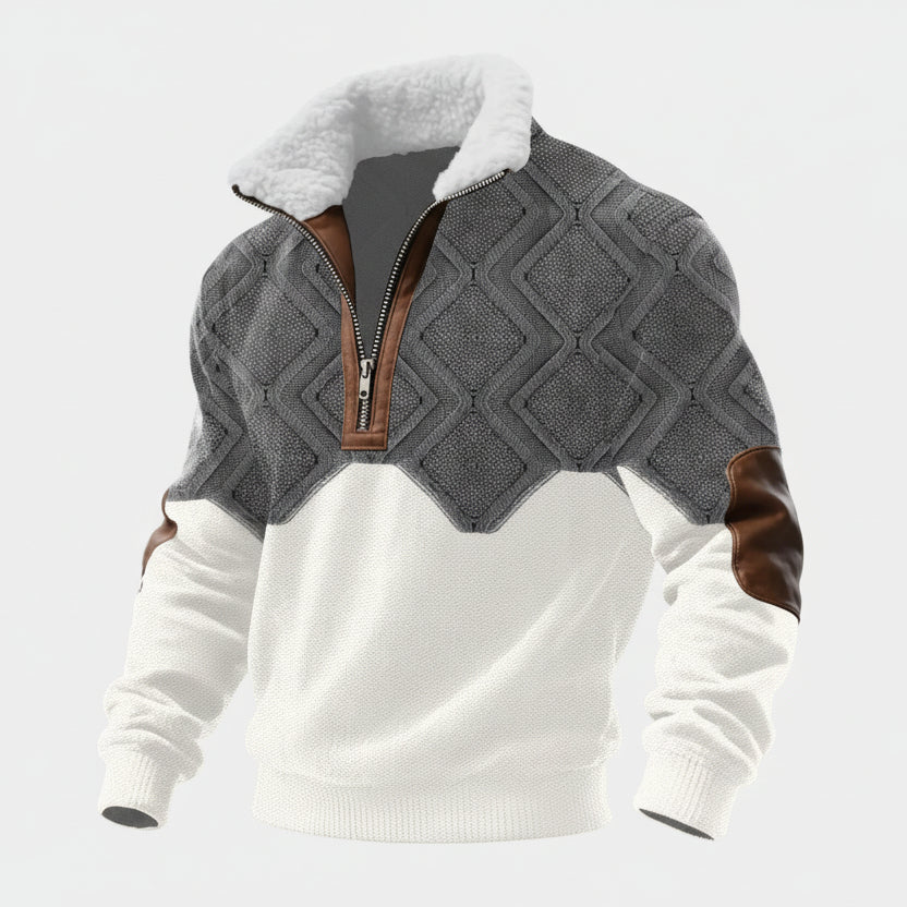 Leonardo | Jersey con cremallera y cuello alto forrado de pelo