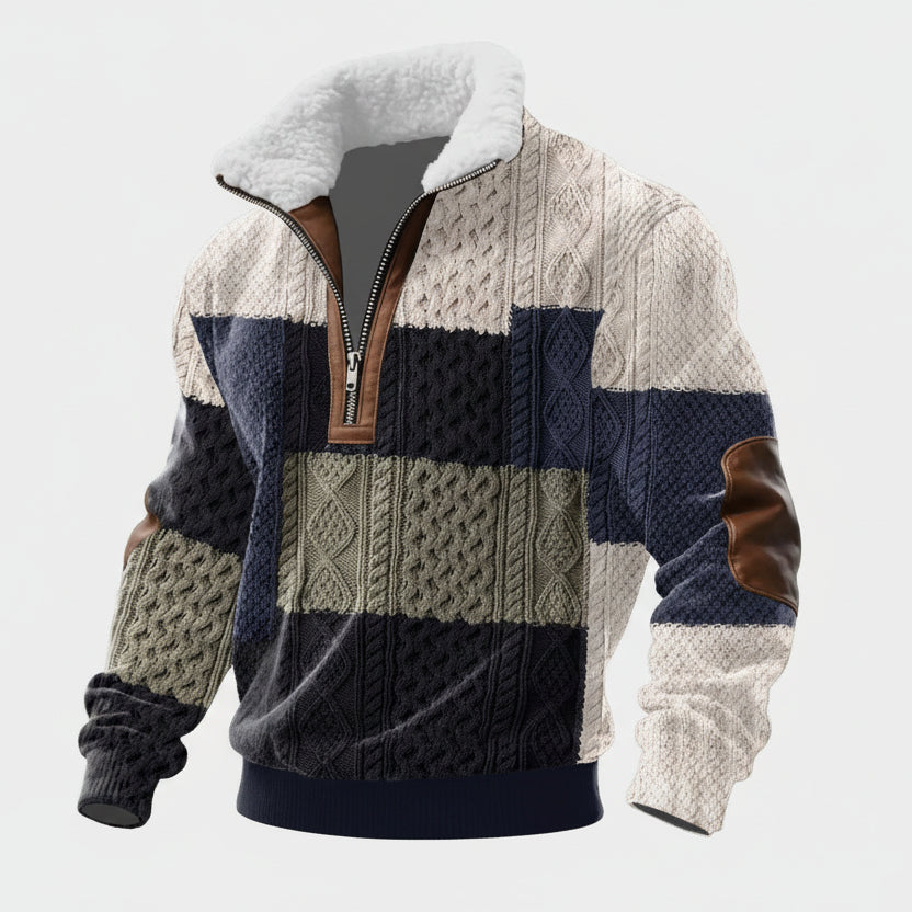 Leonardo | Jersey con cremallera y cuello alto forrado de pelo