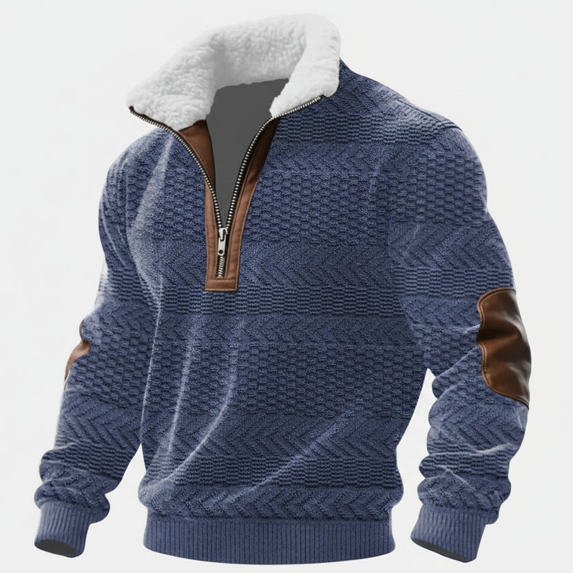 Leonardo | Jersey con cremallera y cuello alto forrado de pelo