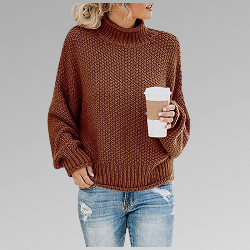 Valeria | Jersey cuello alto en punto premium
