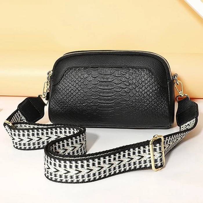 Paola | Bolso de Cuero con Look Reptil