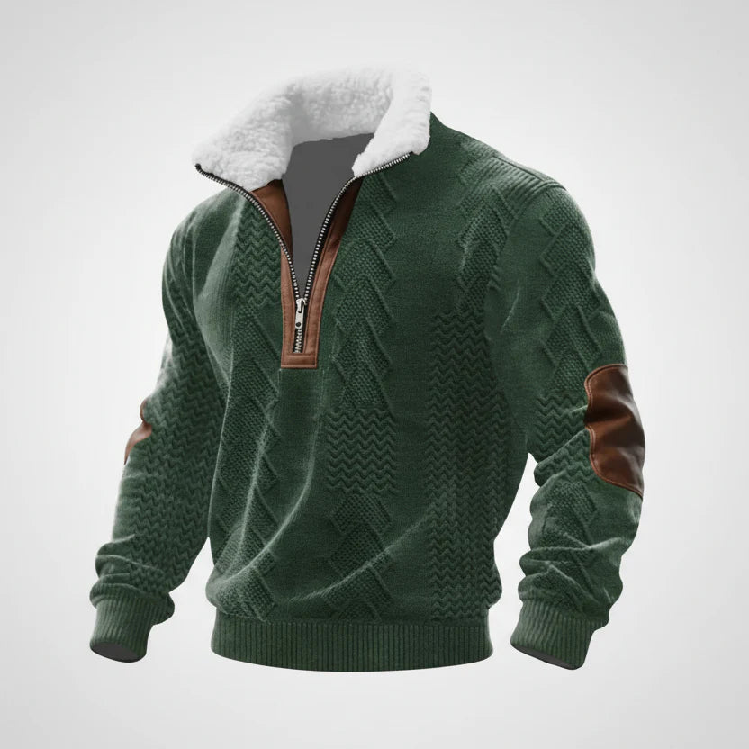 Leonardo | Jersey con cremallera y cuello alto forrado de pelo