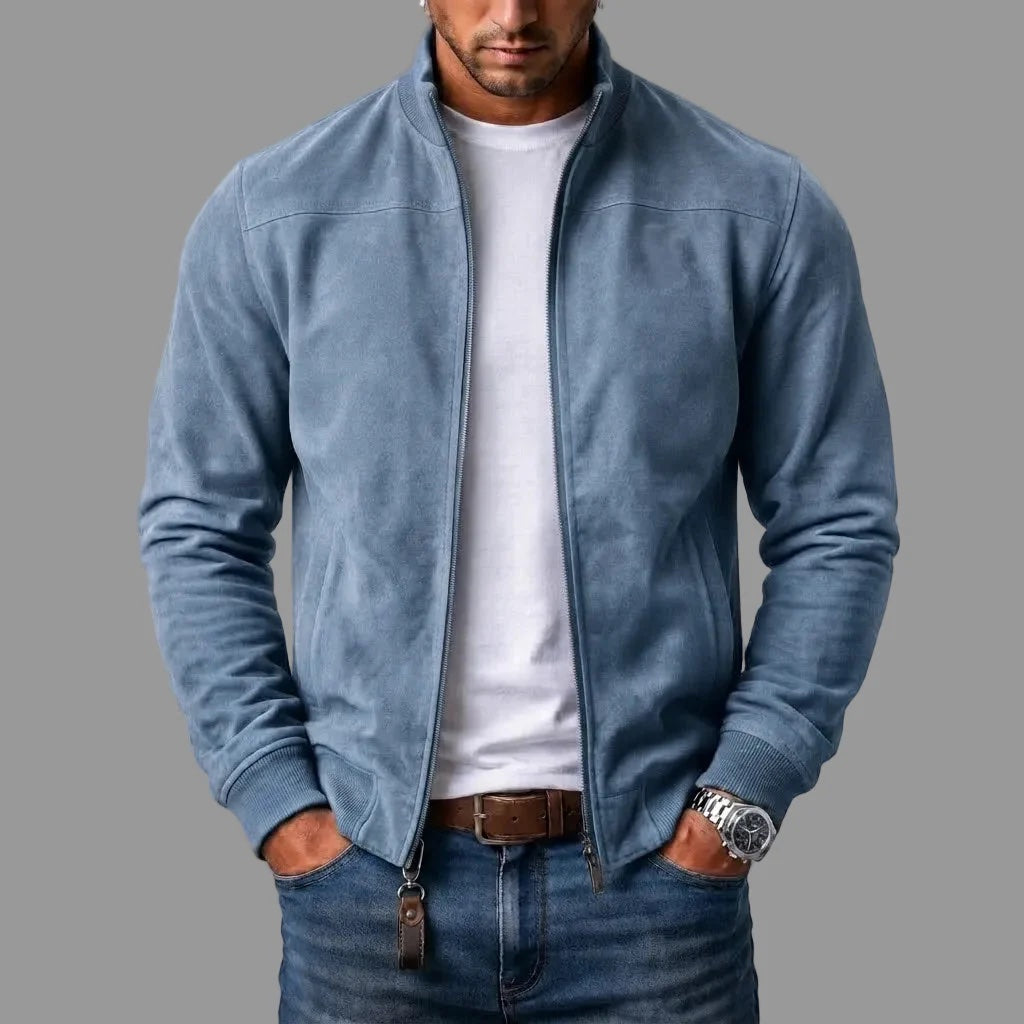 Corrado | Chamarra Bomber de Gamuza