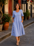 Julia | Vestido midi a rayas