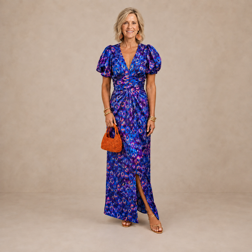 Valeria | Vestido elegante con mangas plisadas