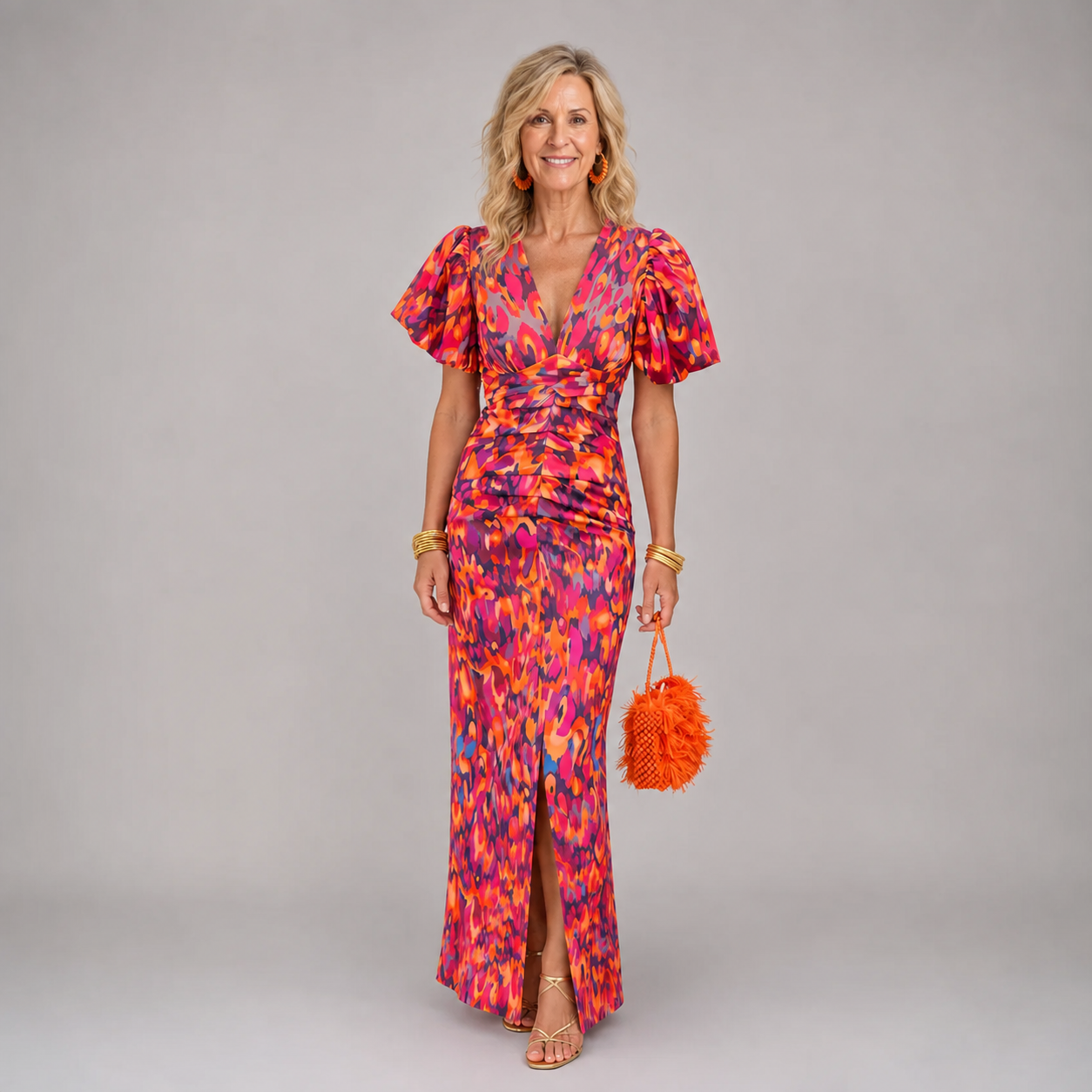 Valeria | Vestido elegante con mangas plisadas