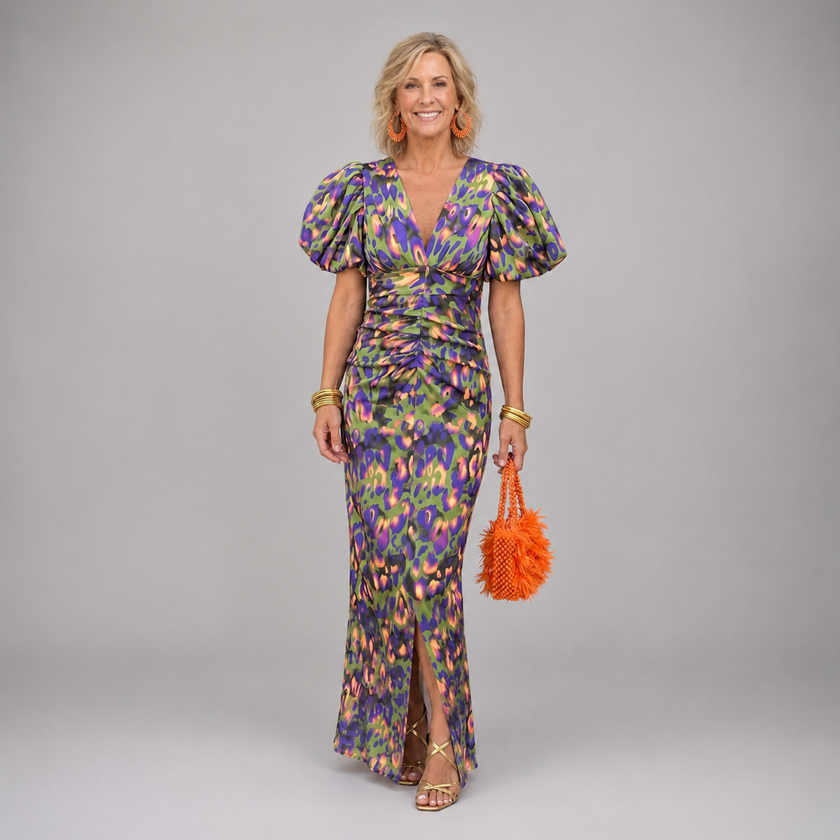 Valeria | Vestido elegante con mangas plisadas