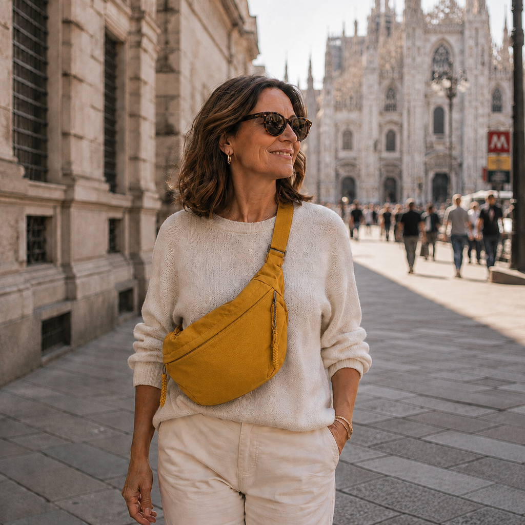 Bolso de Hombro Ocre