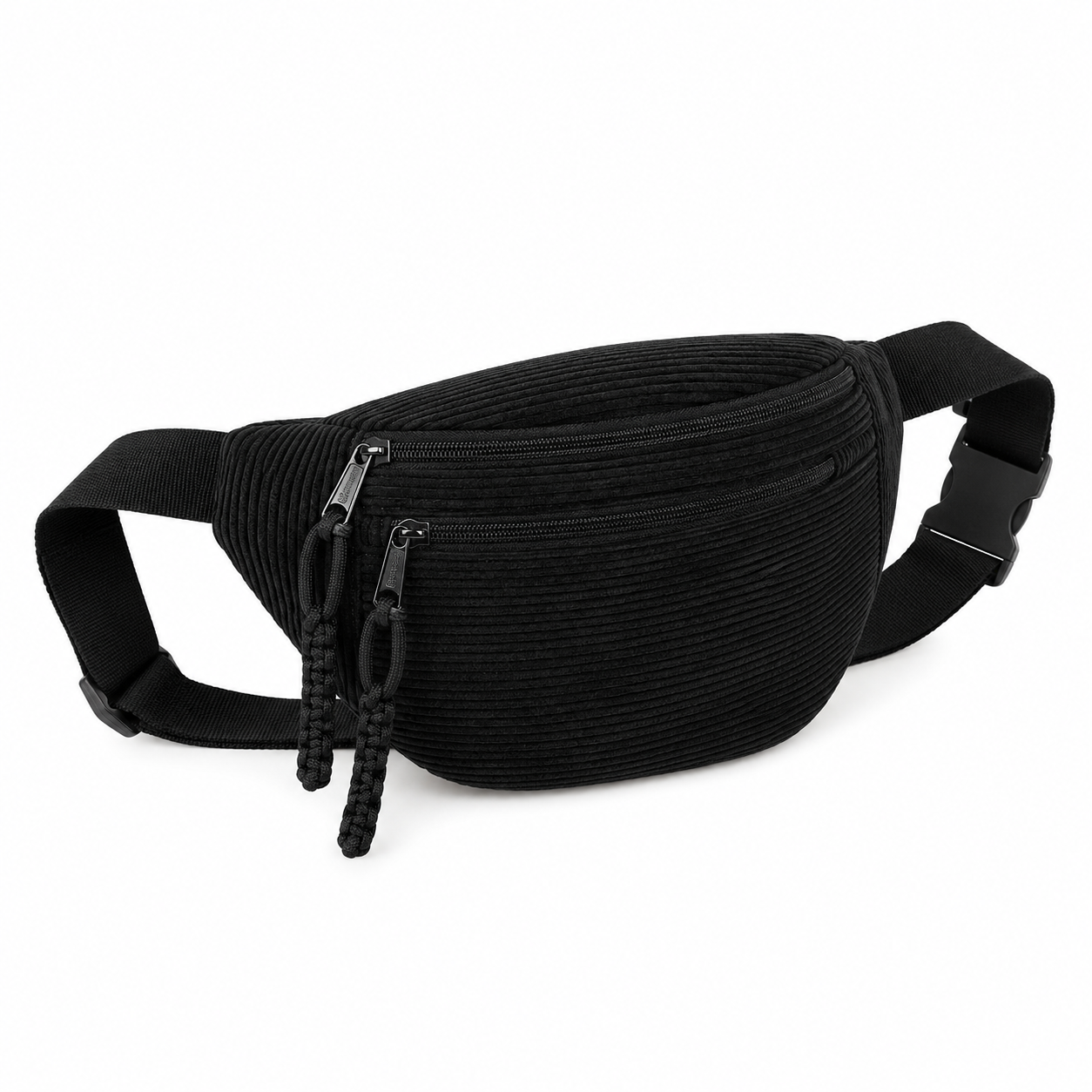 Bolso de Hombro de Pana Negro