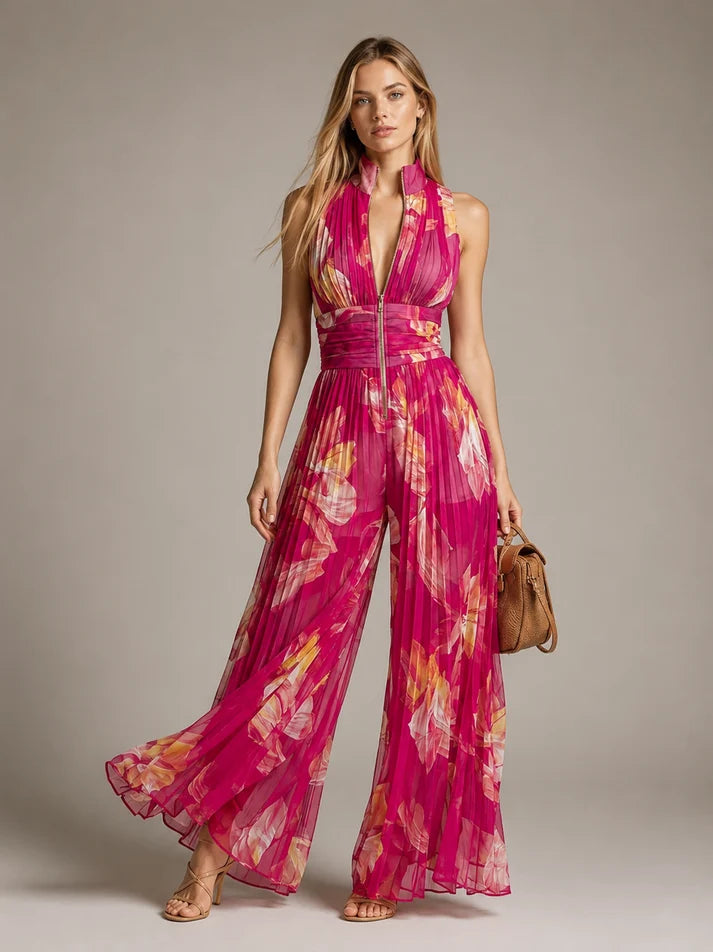 Leila | Mono Plisado Floral Fucsia™