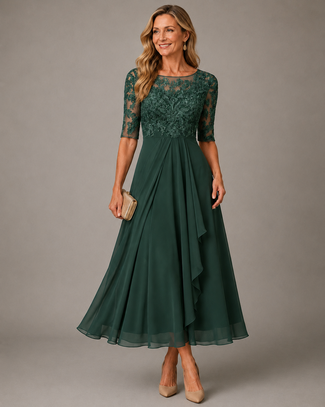 Daniela | Vestido midi de encaje que realza tu silueta