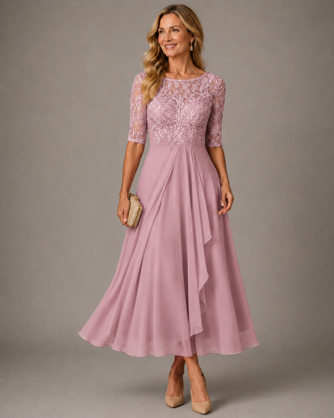 Daniela | Vestido midi de encaje que realza tu silueta