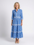 Martina | Vestido midi con estampado de cadenas y mangas tres cuartos