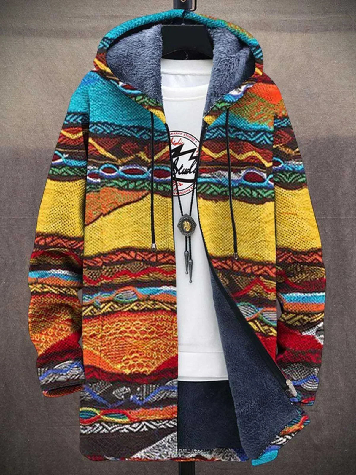 DELIA | Cárdigan con Capucha Artístico