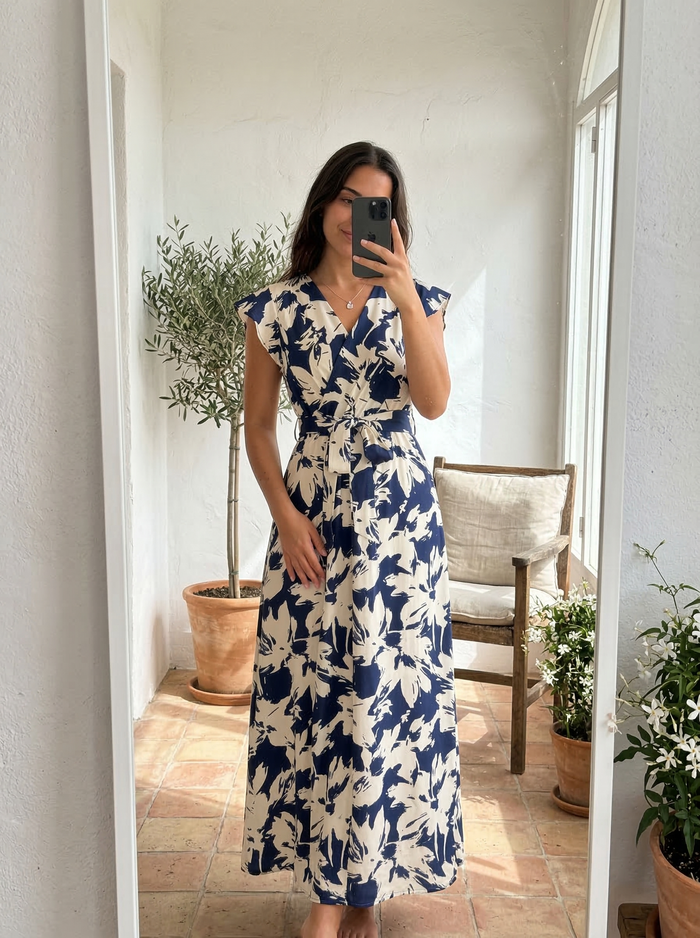 Elvira | Vestido largo con estampado floral