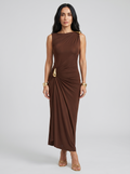 Cinthia | Vestido elegante con enganches dorados