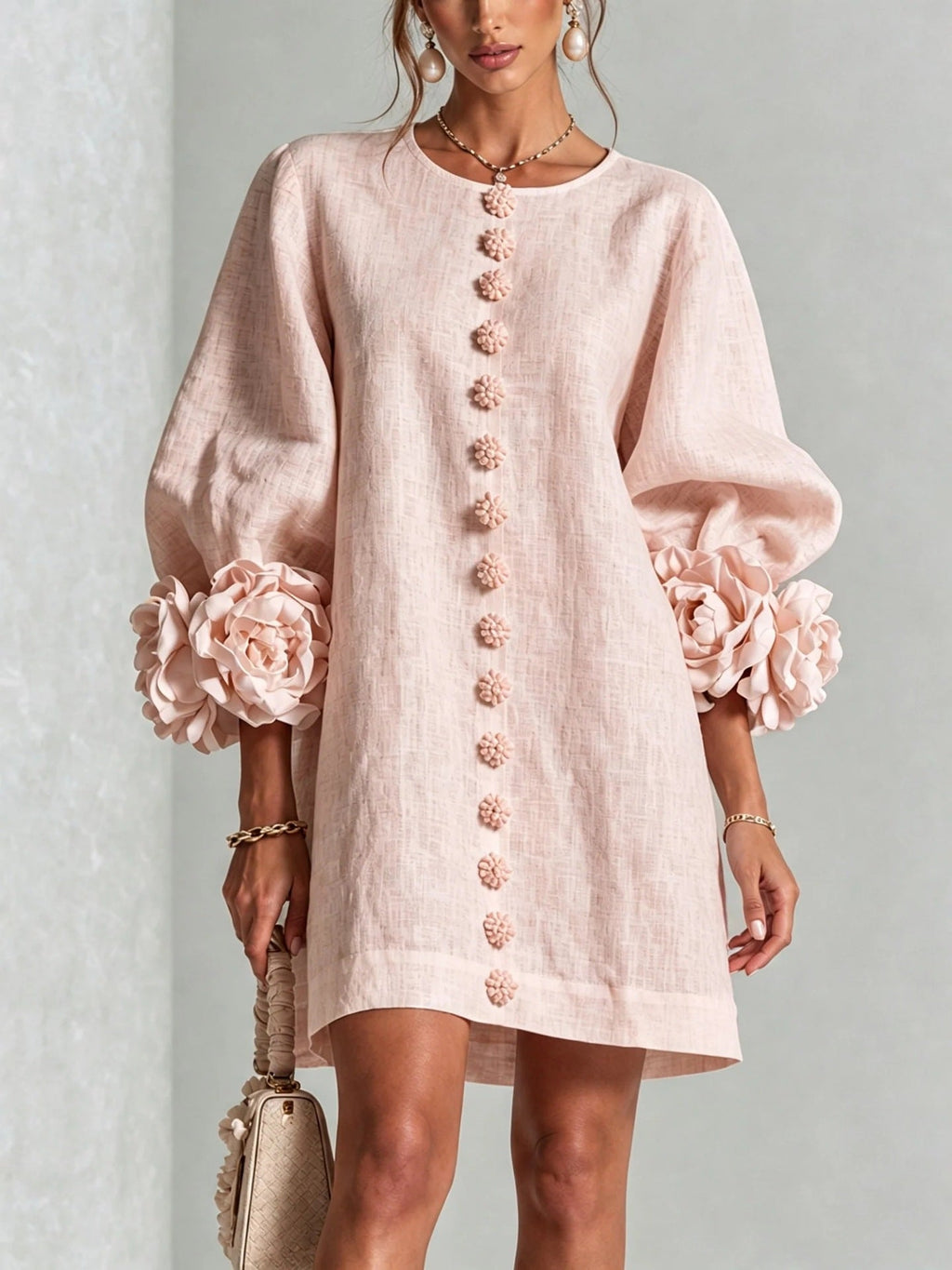 Rosario | Vestido floral con mangas globo