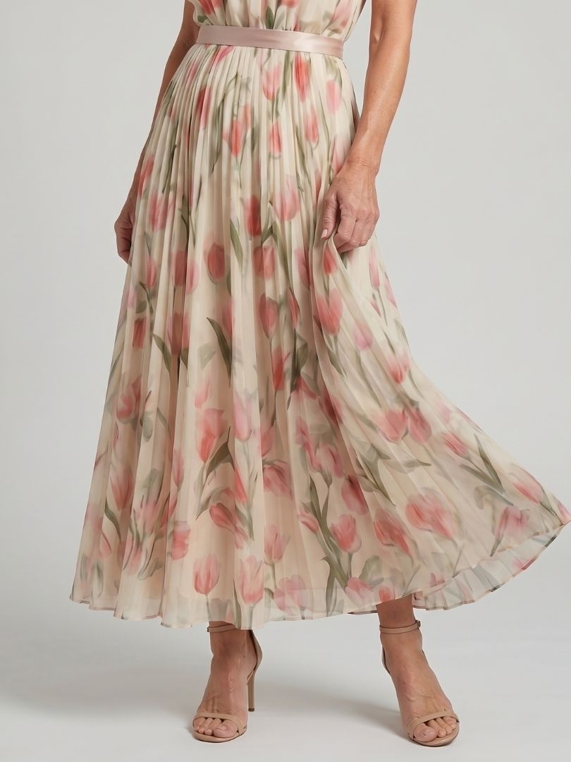 Aurora | Vestido midi floral con cuello halter