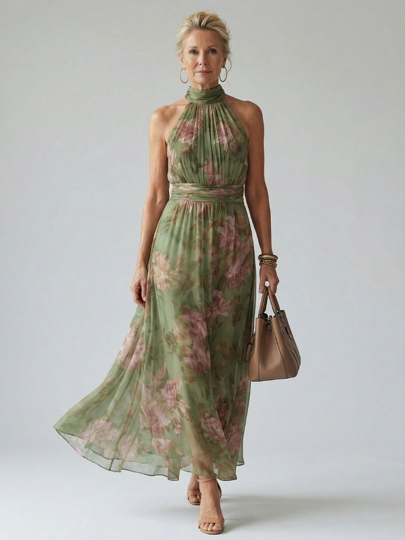 Naomi | Vestido largo con cuello halter