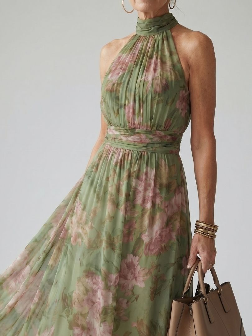 Naomi | Vestido largo con cuello halter