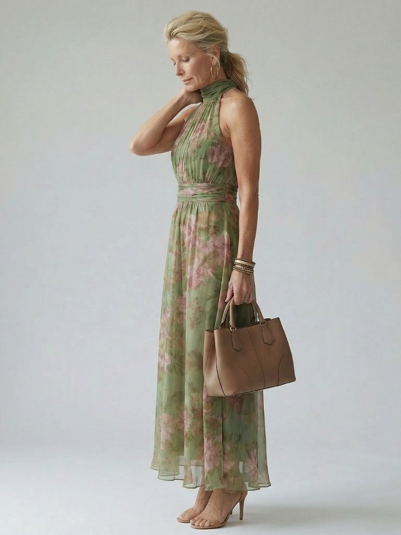Naomi | Vestido largo con cuello halter