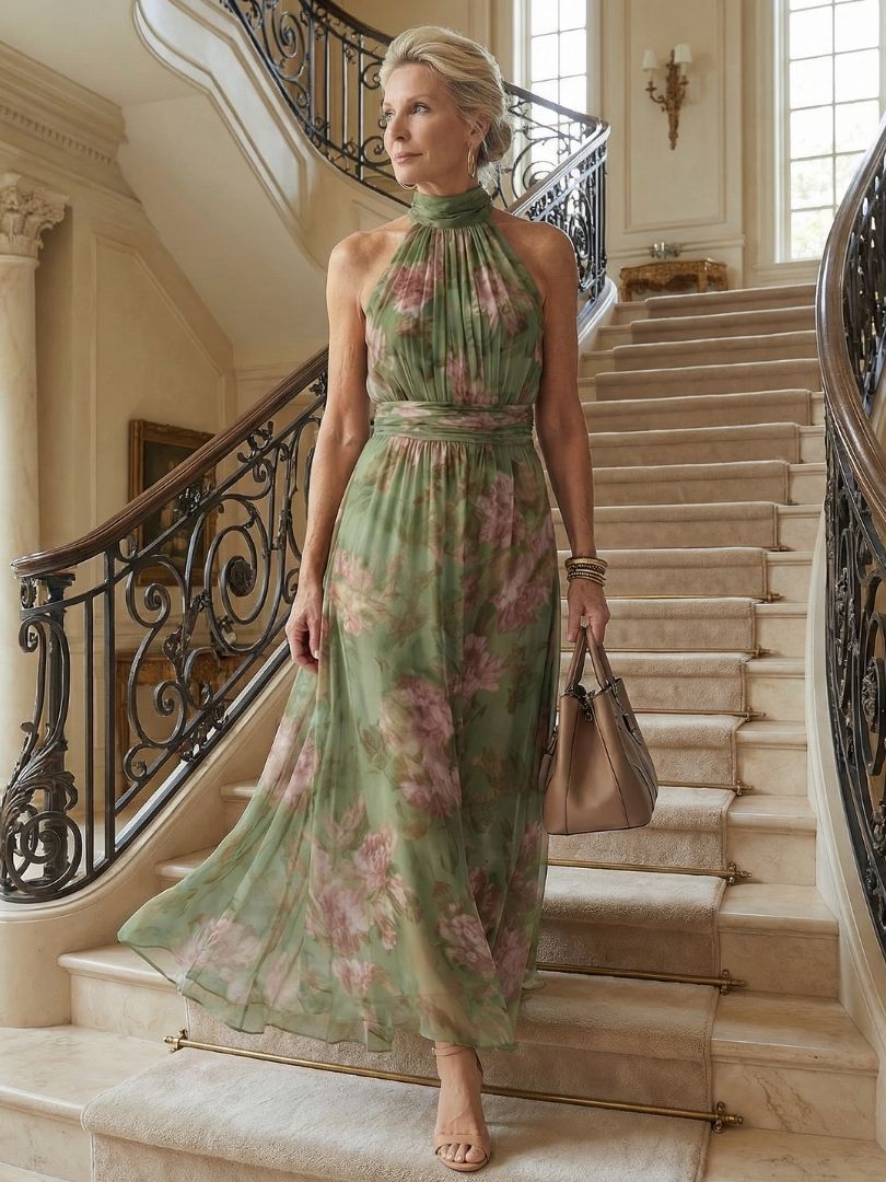 Naomi | Vestido largo con cuello halter