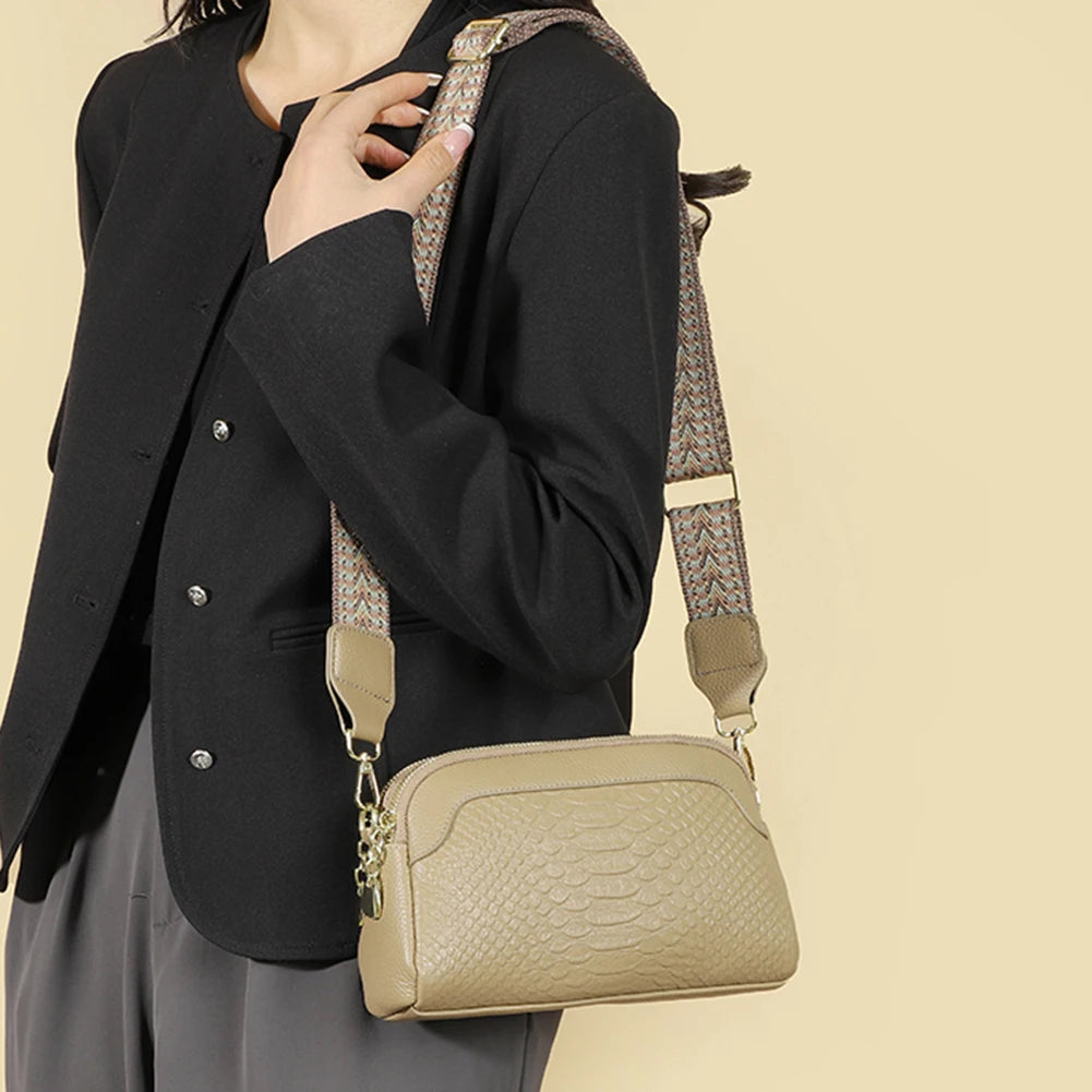 Paola | Bolso de Cuero con Look Reptil