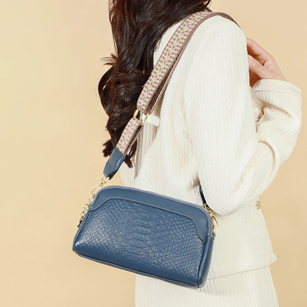 Paola | Bolso de Cuero con Look Reptil