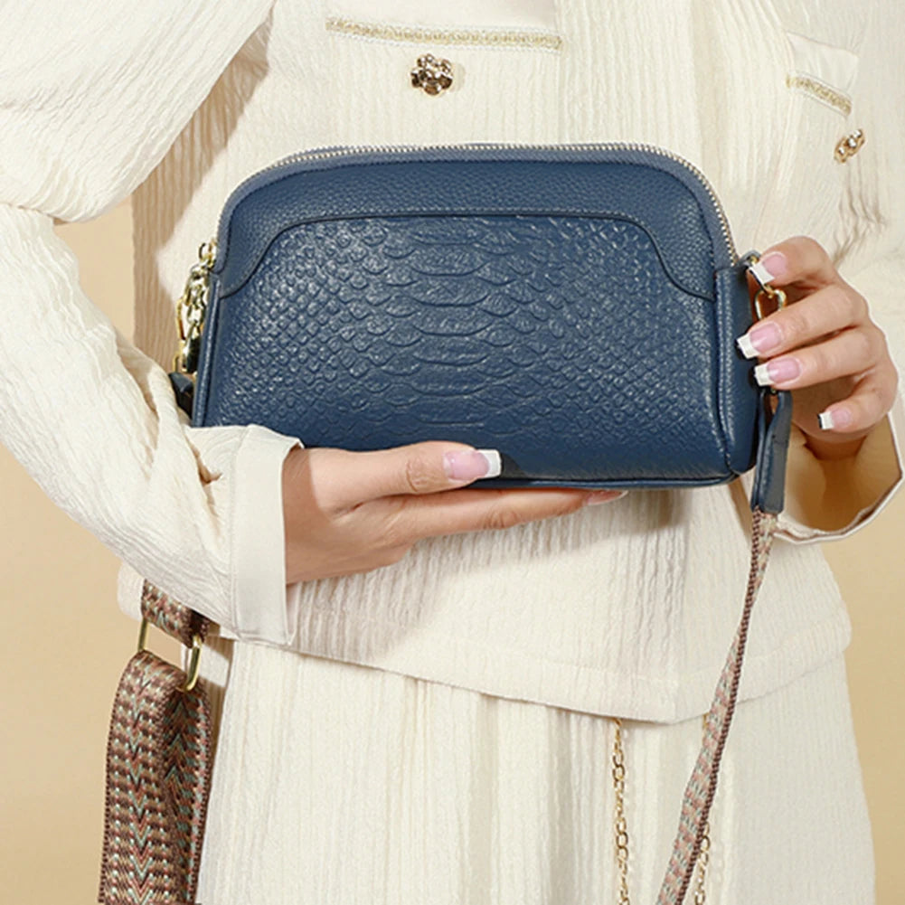 Paola | Bolso de Cuero con Look Reptil