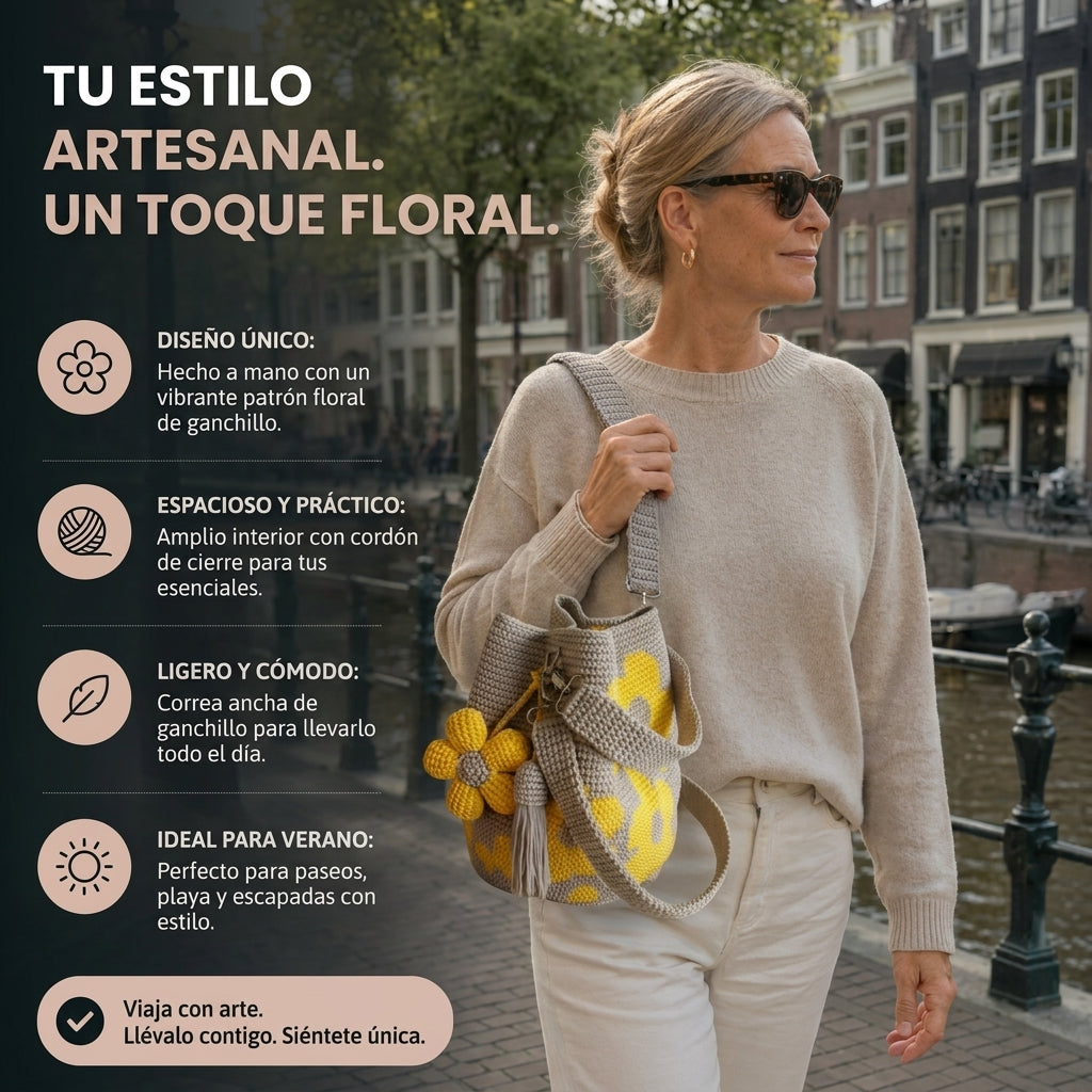 Julia | Bolso Floral de Crochet