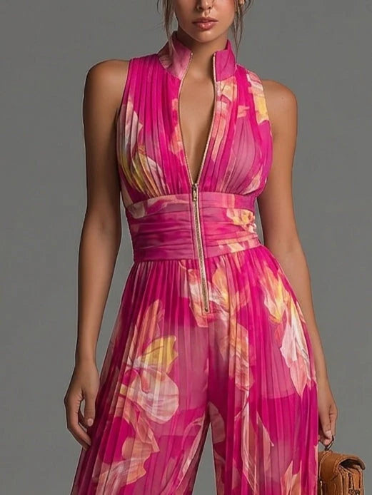 Leila | Mono Plisado Floral Fucsia™