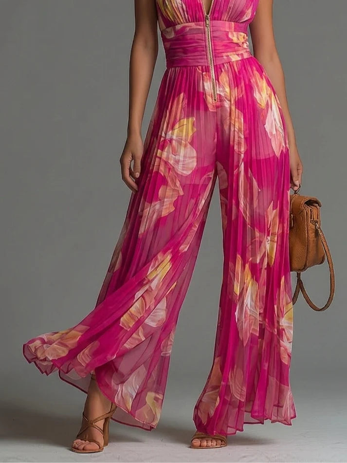 Leila | Mono Plisado Floral Fucsia™