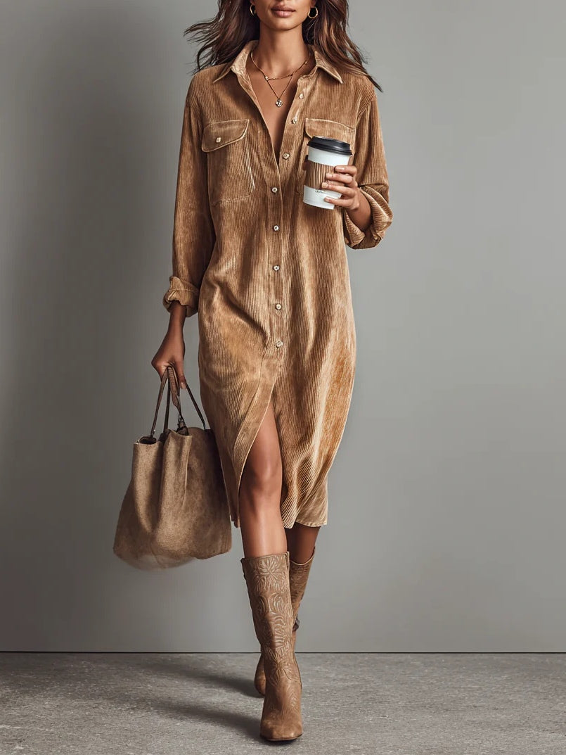 Sofía | Vestido midi de pana