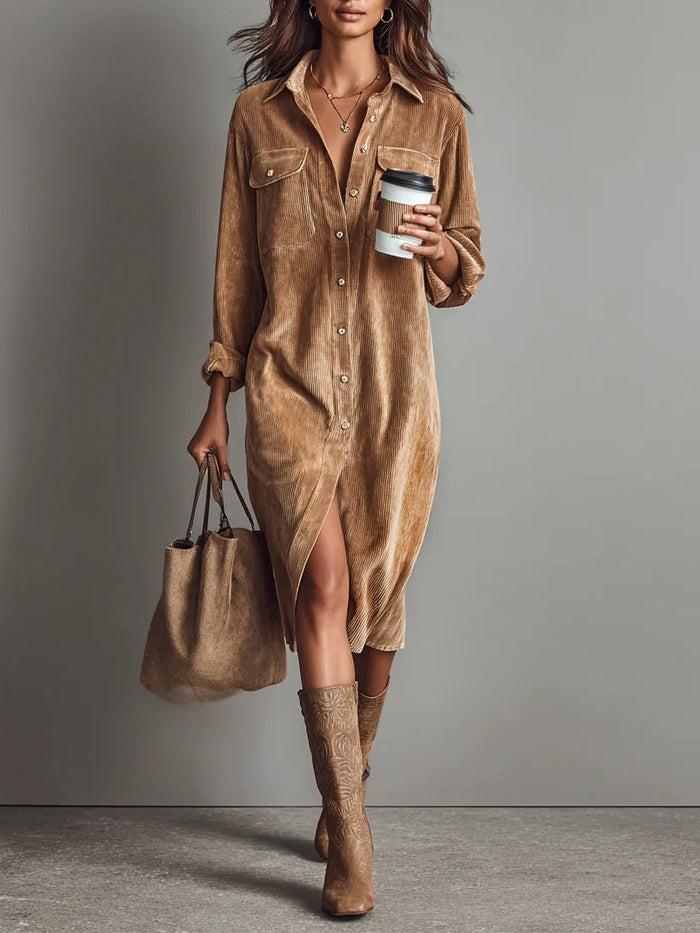 Sofía | Vestido midi de pana