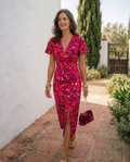 Aura | Vestido midi con mangas cortas