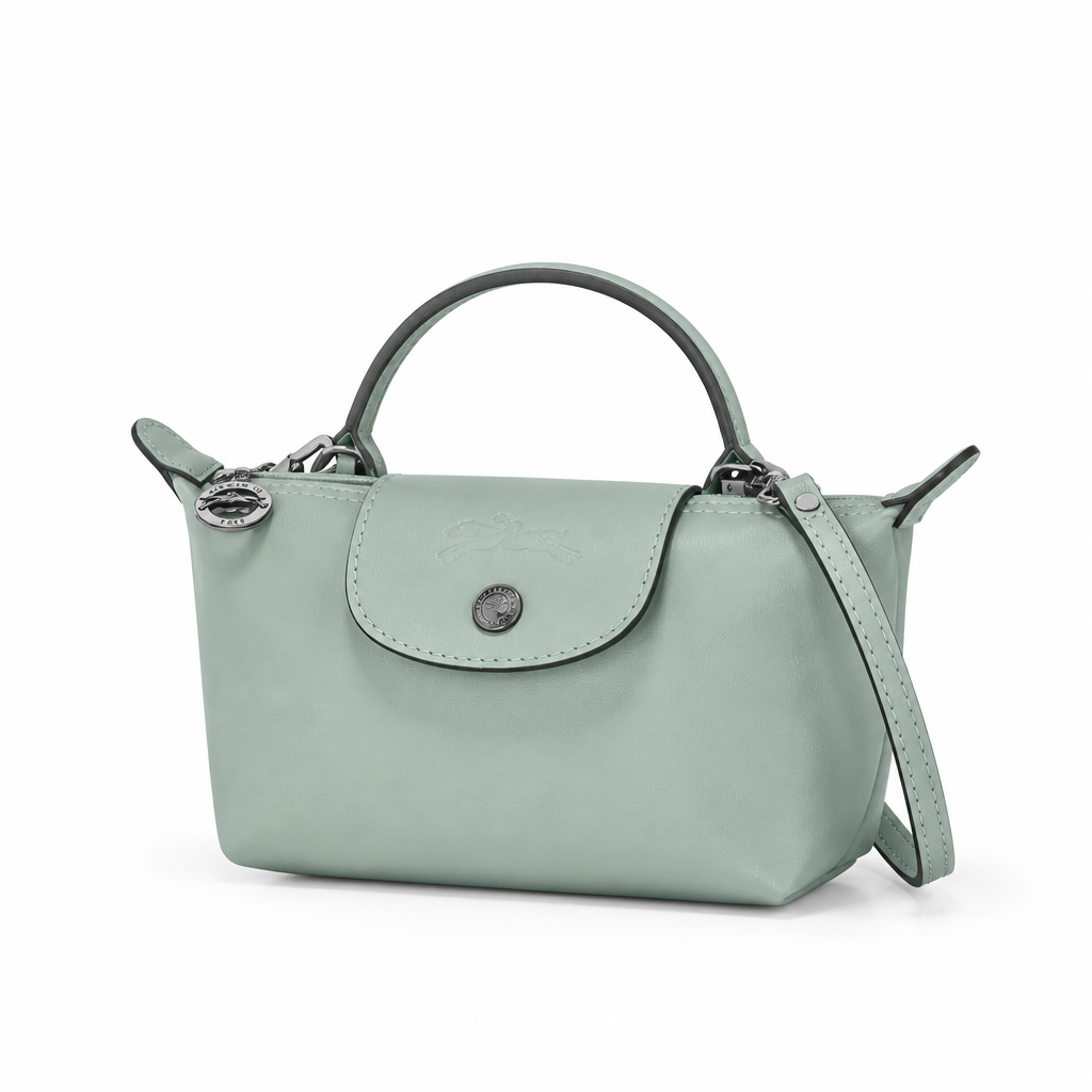 MINI BOLSO DE PIEL LONGCHAM | AZUL CLARO