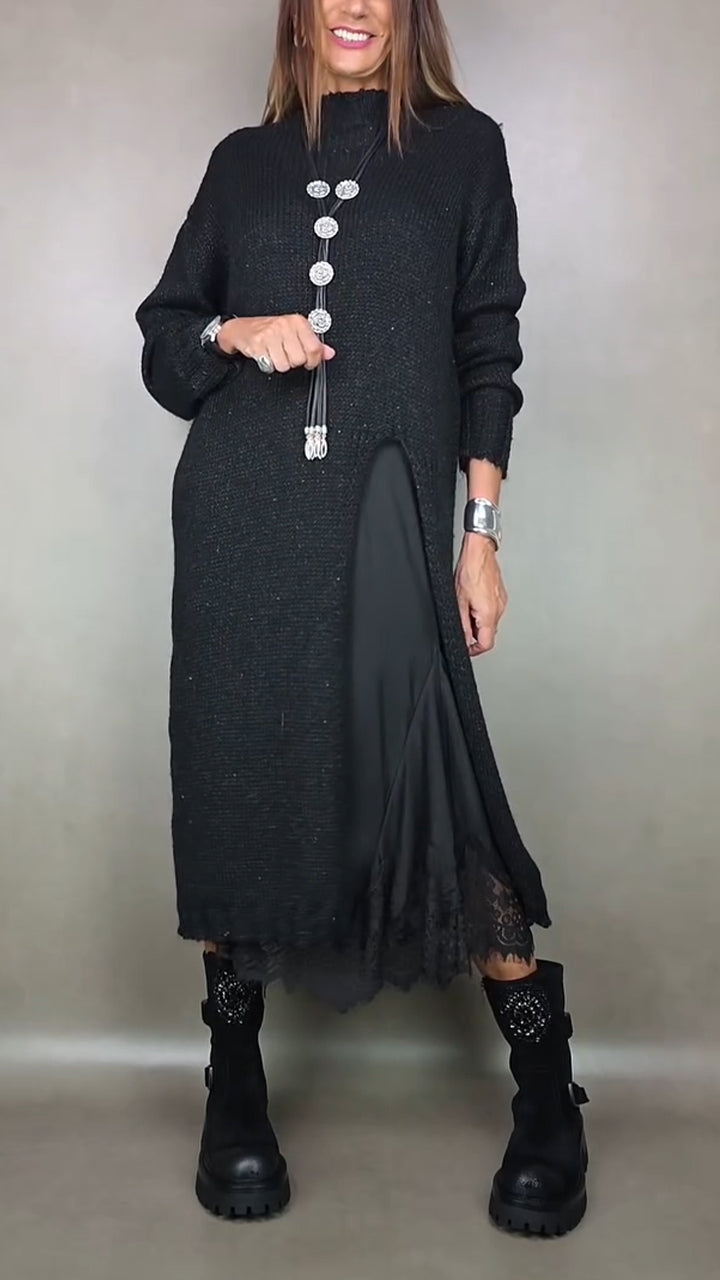Alejandra | Conjunto de suéter largo y vestido