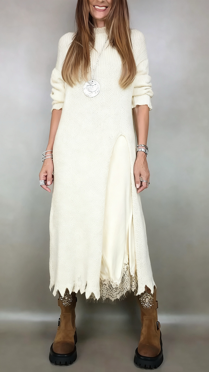 Alejandra | Conjunto de suéter largo y vestido